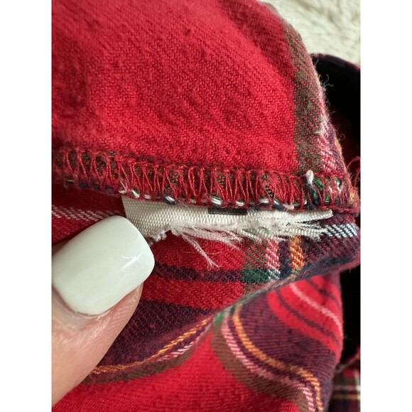 Abercrombie & Fitch Flannel Pants Men Medium Red Plaid Holiday Pockets M - Picture 6 of 7